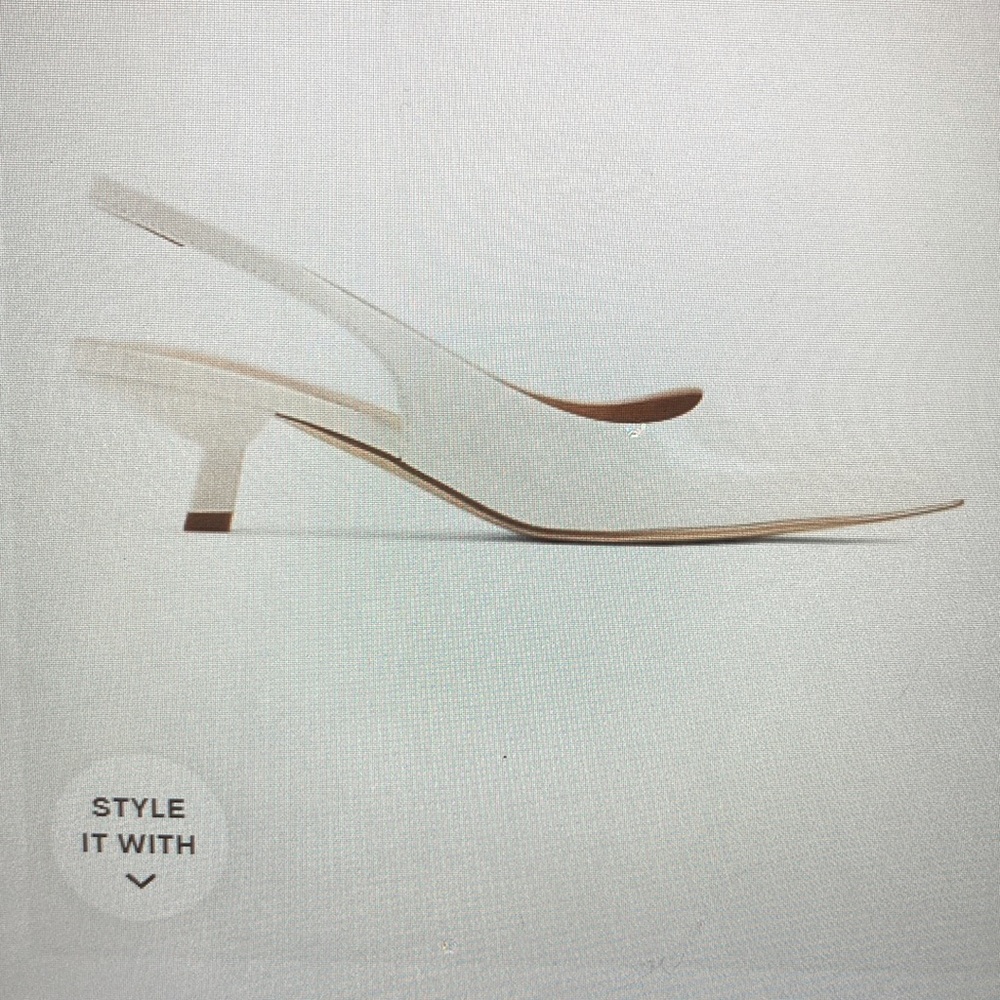 Patent white Express slingback kitten heel pumps
